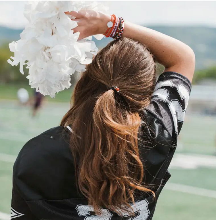 "Game Day" Red, Black & White Hair Tie Bracelets