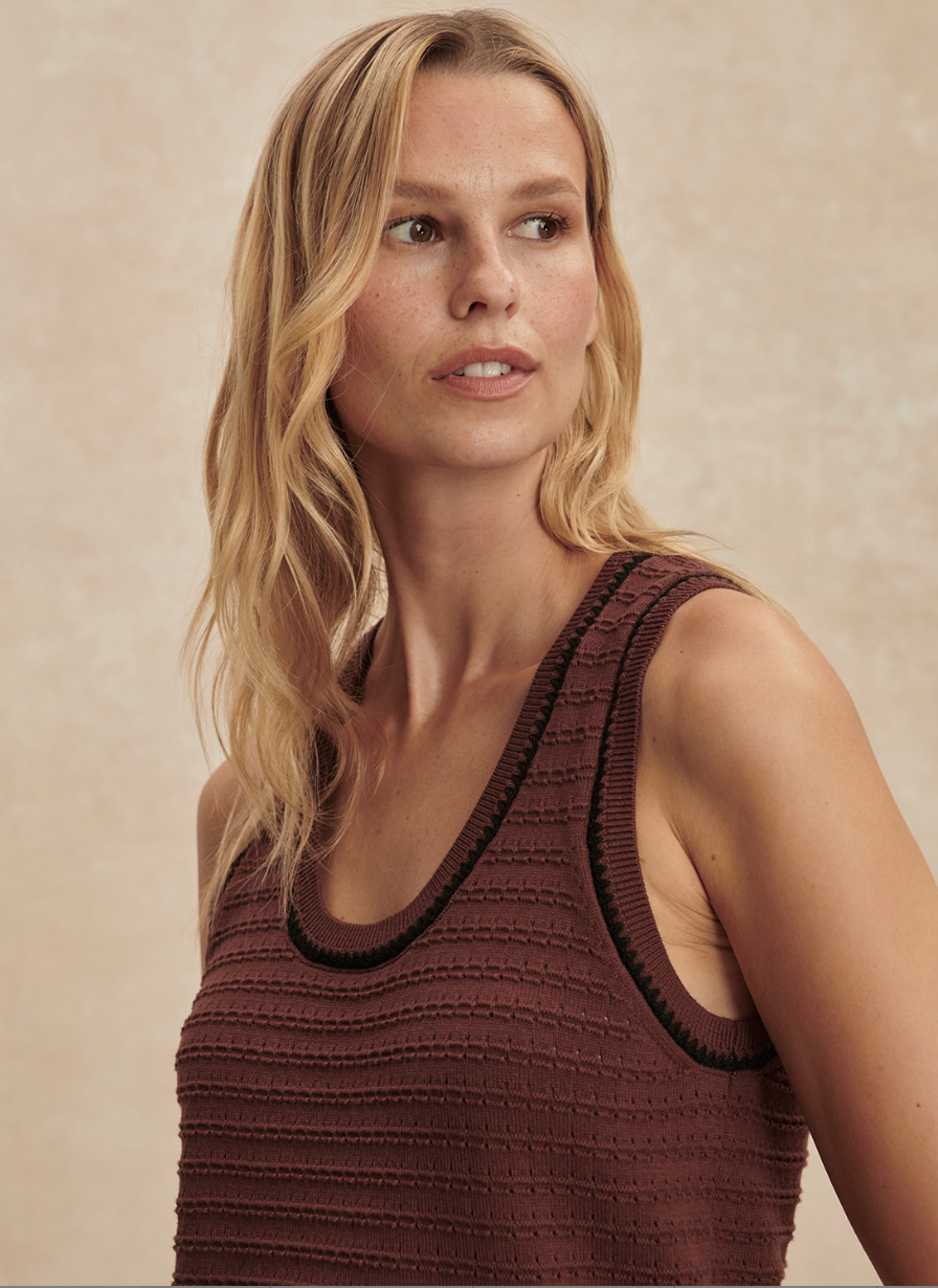 Gideon Knit Tank- Ironwood