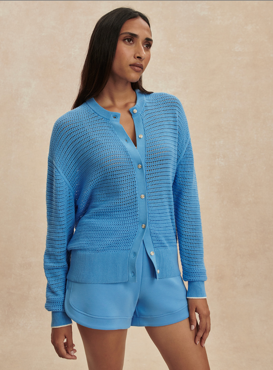 Pembroke Knit Cardigan - Azure Blue
