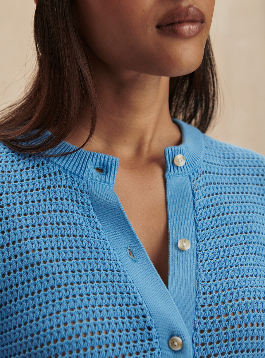 Pembroke Knit Cardigan - Azure Blue