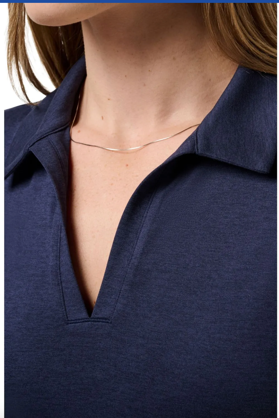 Skyloft Light Short Sleeve Polo-Heather Navy Blazer