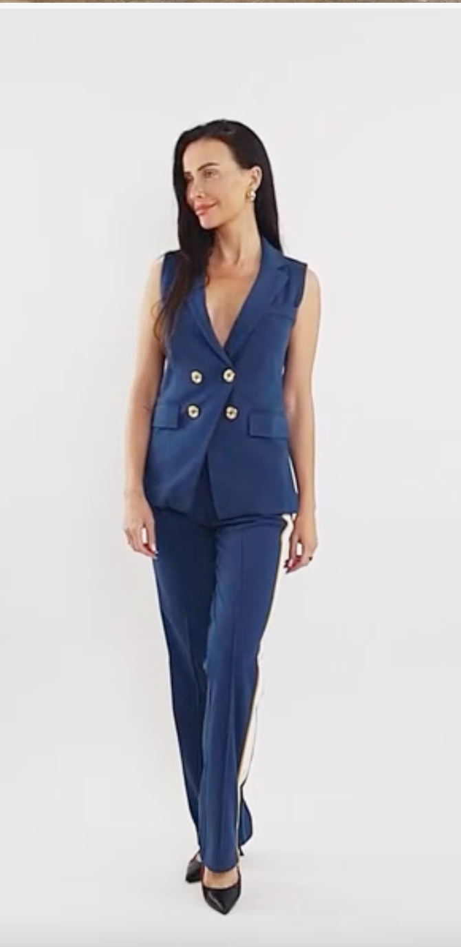 Vanessa Interlock Vest-Sailor