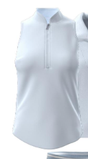 Sleeveless Vesta Mock Neck Top- mineral mist blue