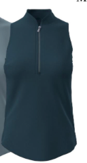 Sleeveless Vesta Mock Neck Top- agate green