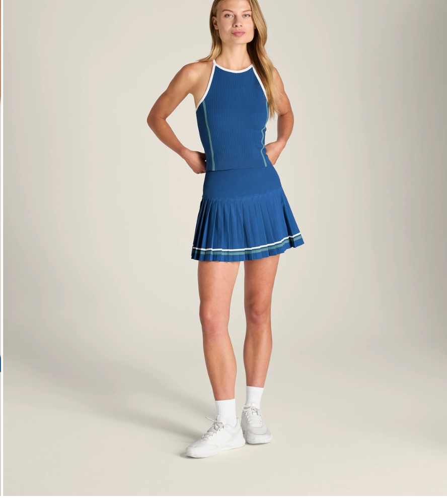 Midtown Skirt Perforated-Blue Quartz/Navy