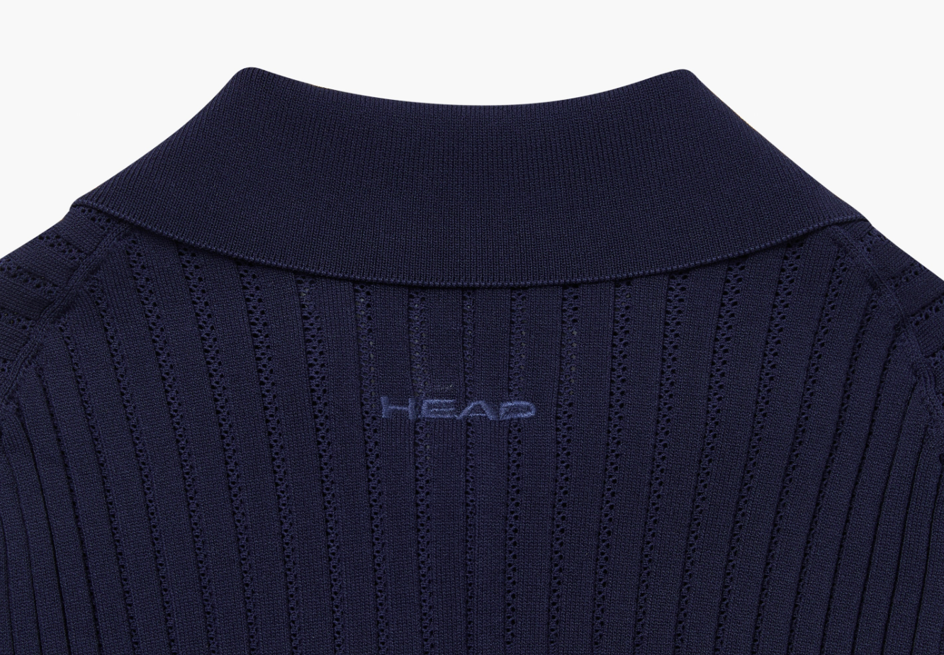 Godet Knit Dress-Navy
