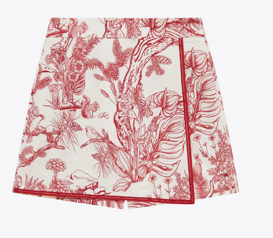 Signature Skort-Botanical Red