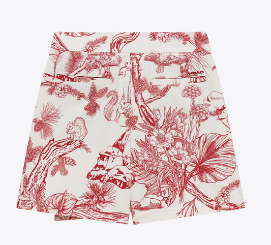 Signature Skort-Botanical Red
