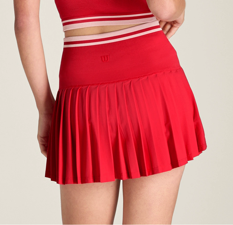 Midtown Wrap Tennis Skirt- varsity red
