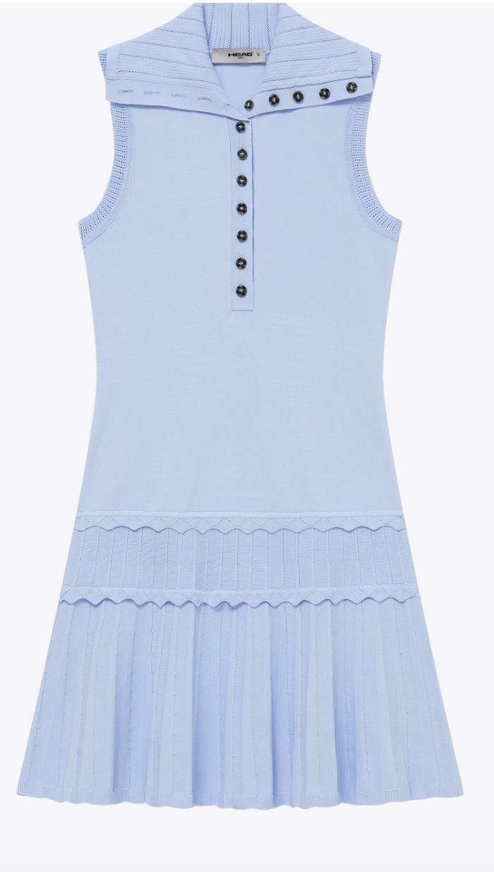 Knit Flare Dress- Dusty Blue
