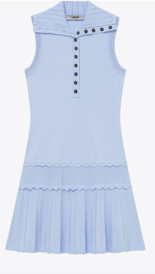 Knit Flare Dress- Dusty Blue