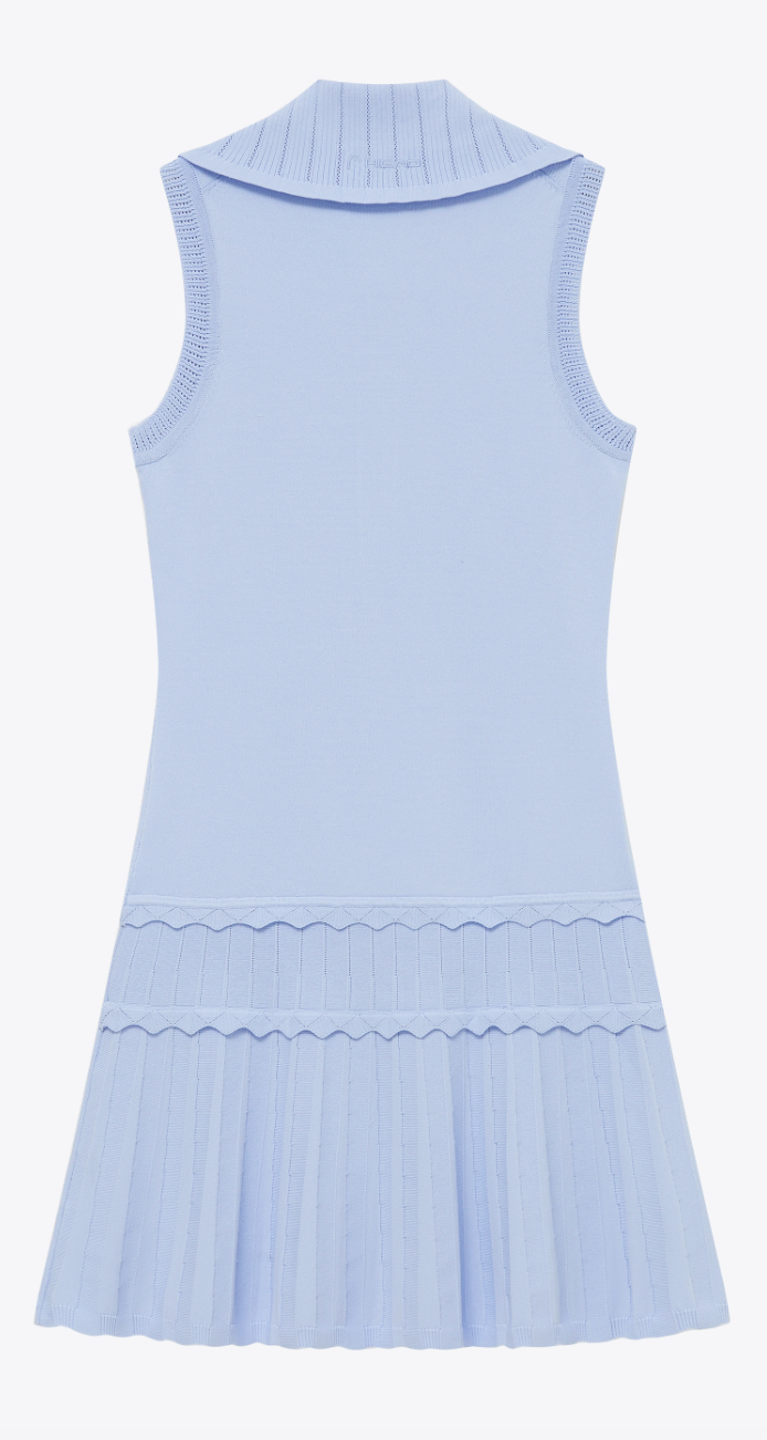 Knit Flare Dress- Dusty Blue