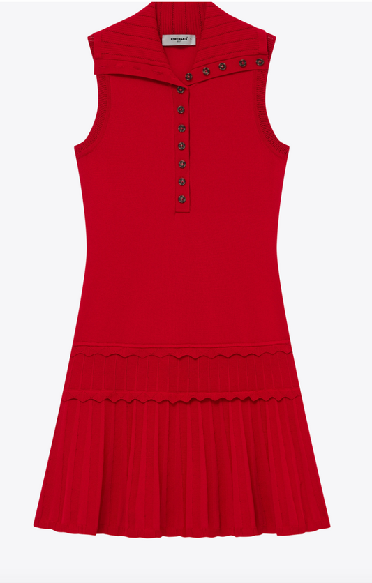 Knit Flare Dress- Savvy Red