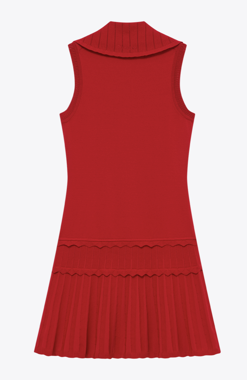 Knit Flare Dress- Savvy Red