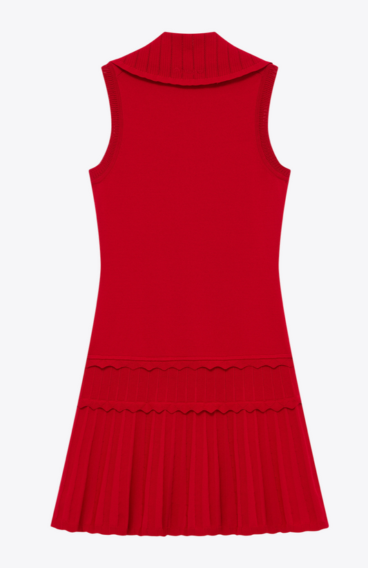 Knit Flare Dress- Savvy Red