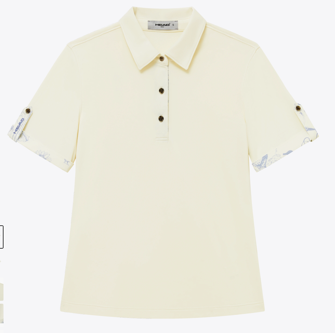 Roll Sleeve Polo- Cream/ Dusty Blue