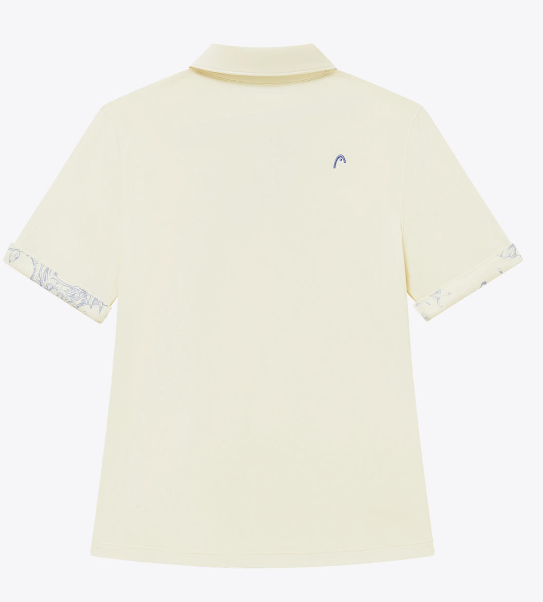 Roll Sleeve Polo- Cream/ Dusty Blue