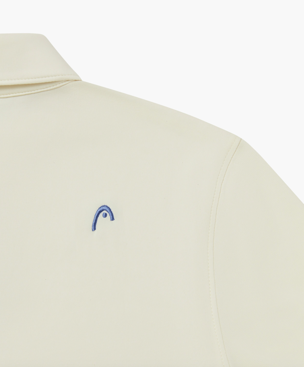 Roll Sleeve Polo- Cream/ Dusty Blue