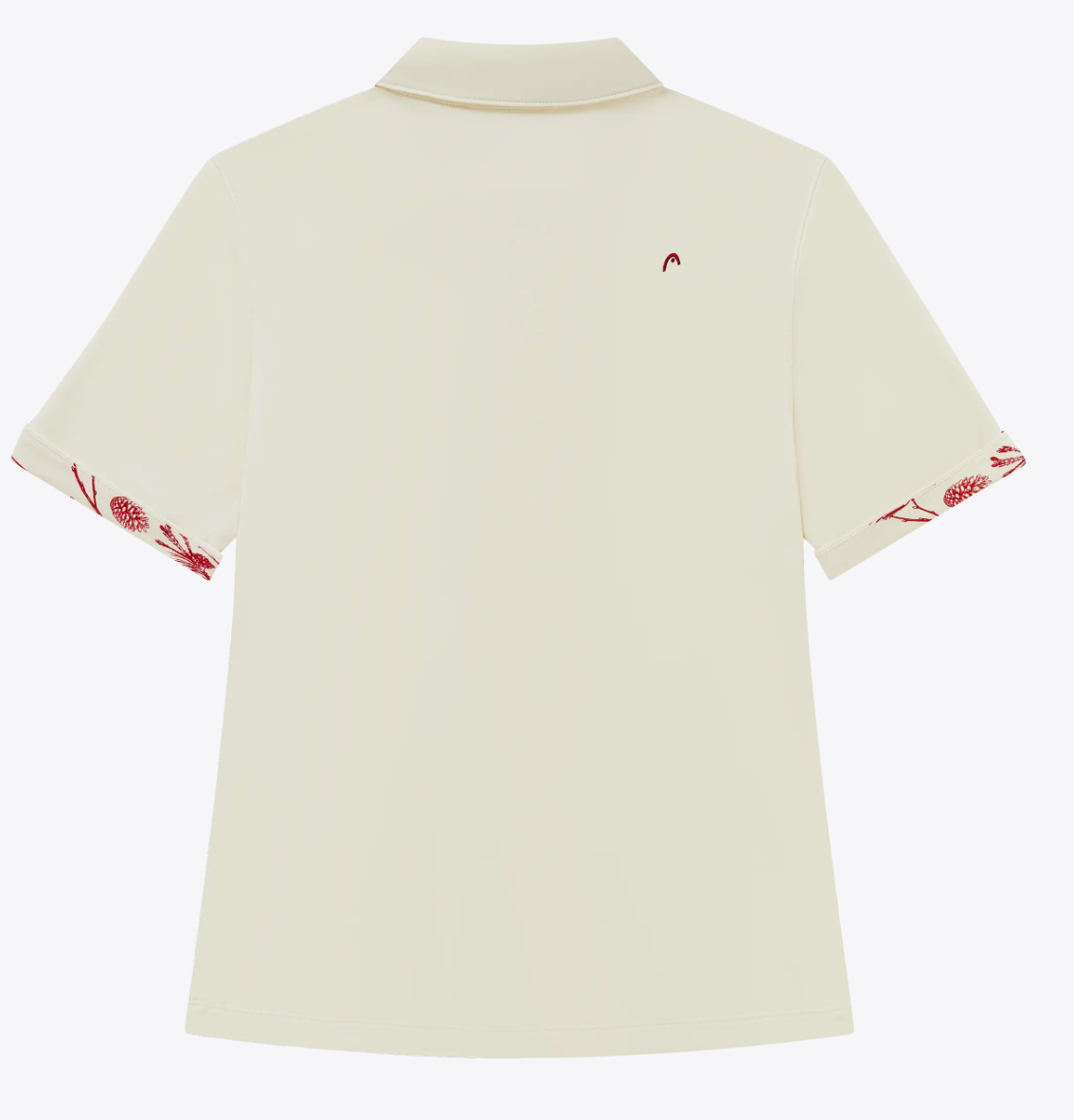 Roll Sleeve Polo- Cream/ Red