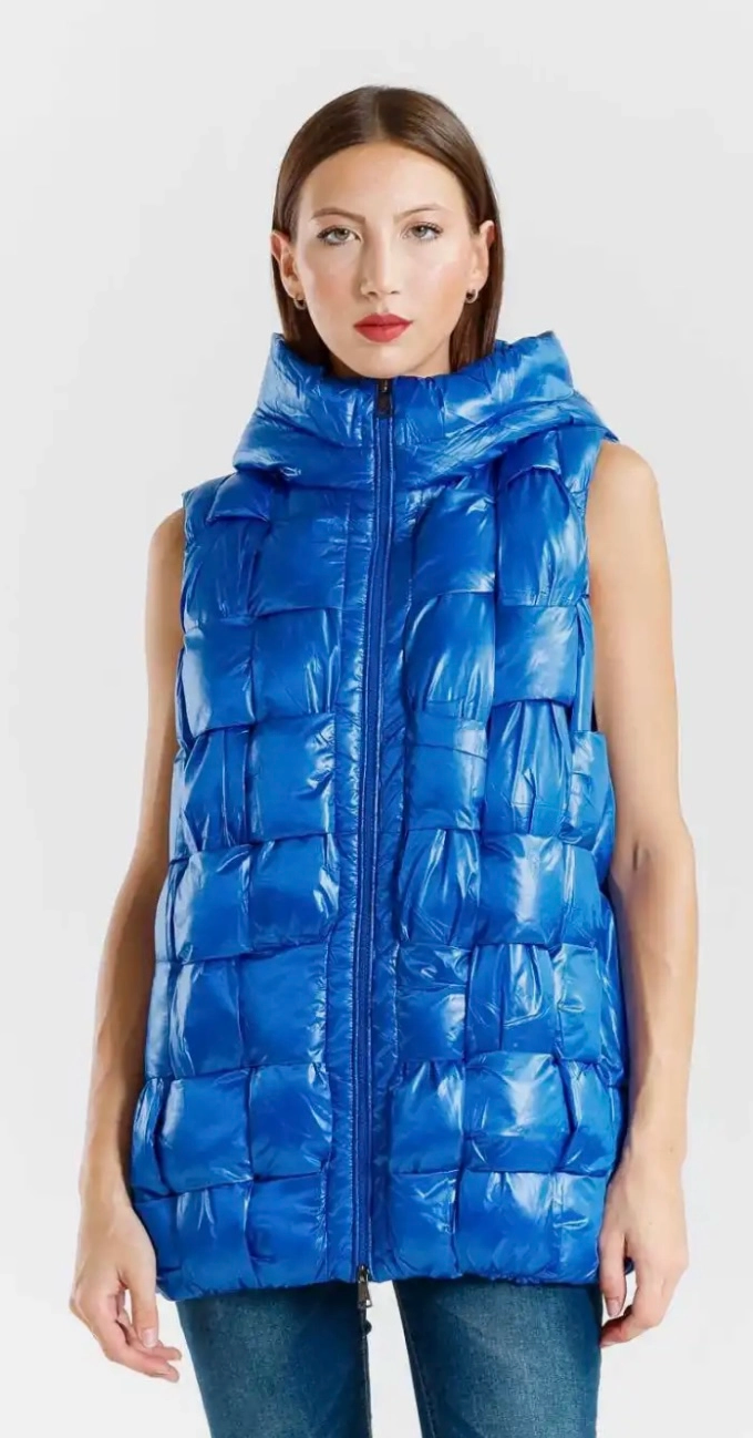 Blue Puffer Hooded Vest- LGCC