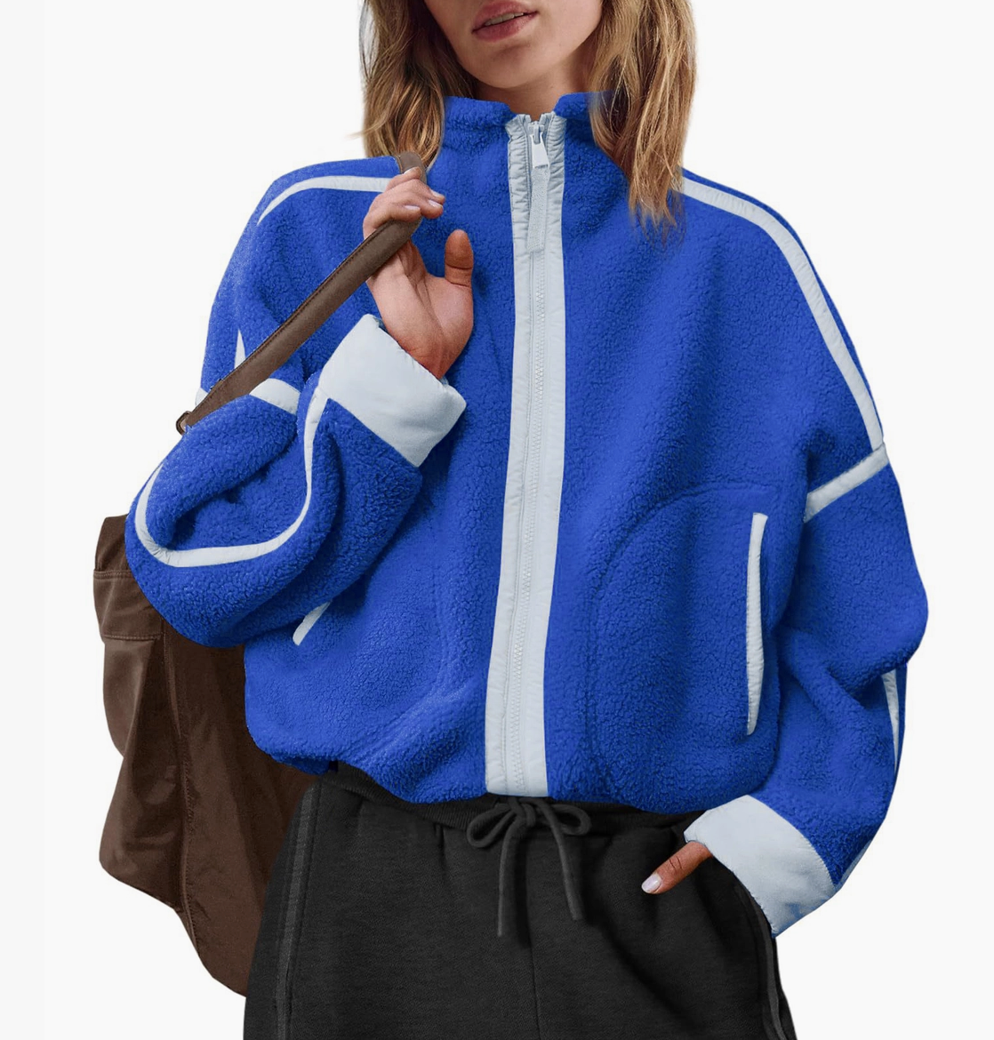 LGCC Contrast Trim Sherpa Fleece FULL Zip Jacket