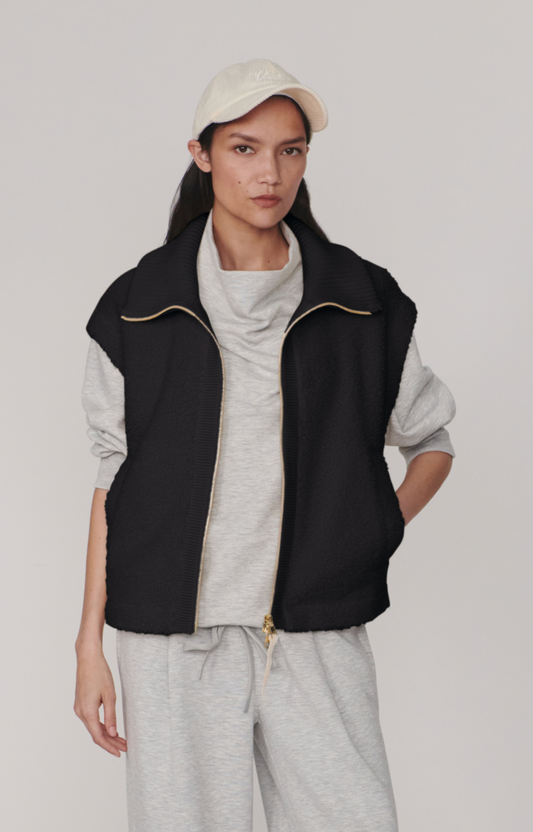 Dominic Sherpa Gilet- Black
