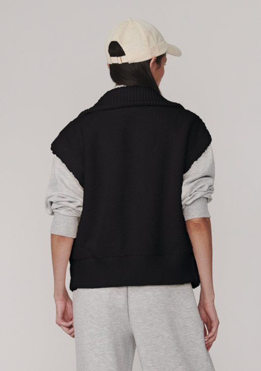 Dominic Sherpa Gilet- Black