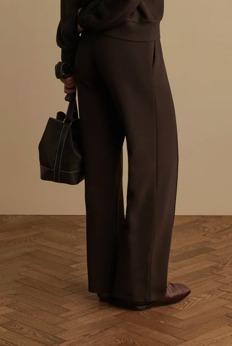 The Wide Leg Pant 28"- coffee bean