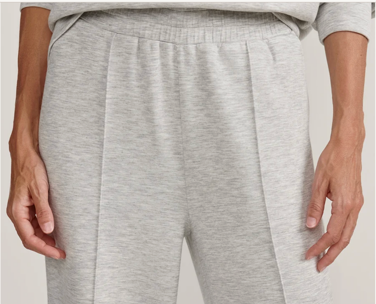 The Wide Leg Pant 28"- light grey marl