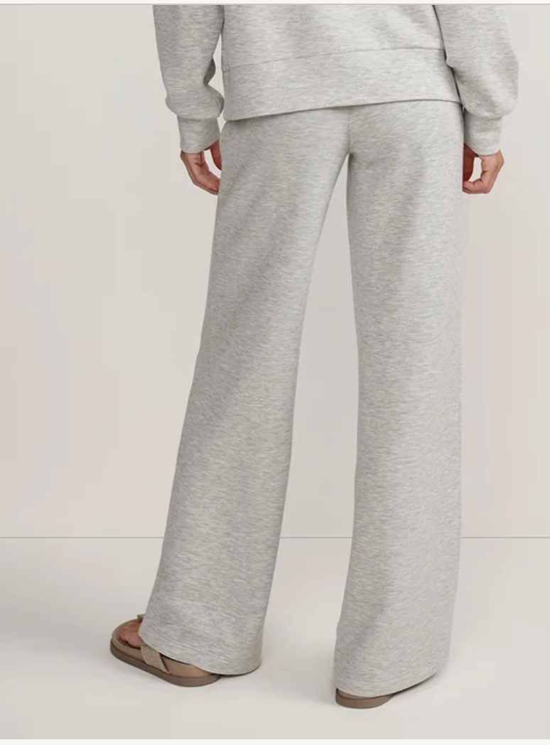 The Wide Leg Pant 28"- light grey marl