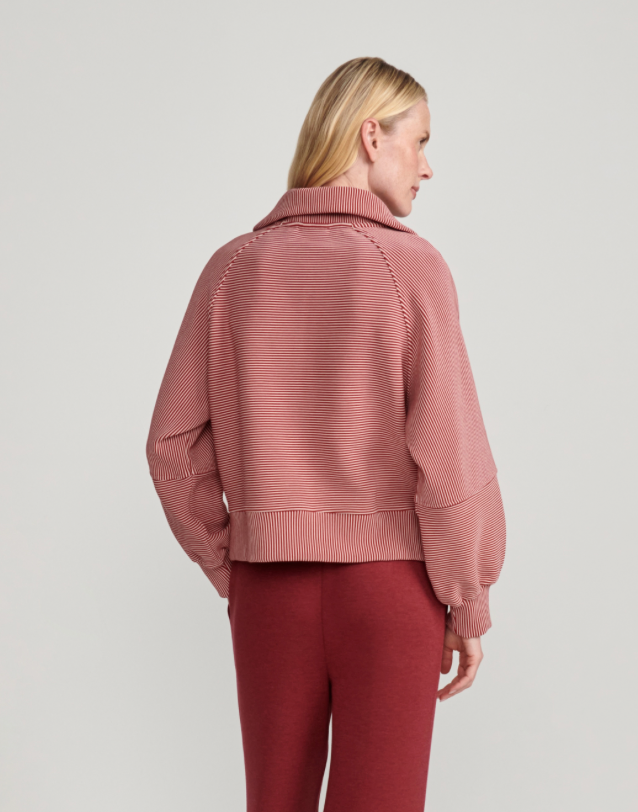 Milano 2.0 Half-Zip Sweat- Winery/Almond Peach