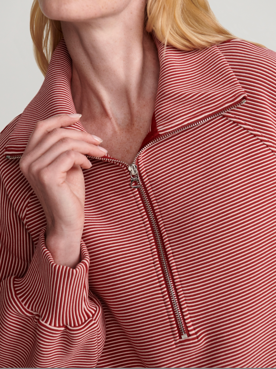 Milano 2.0 Half-Zip Sweat- Winery/Almond Peach