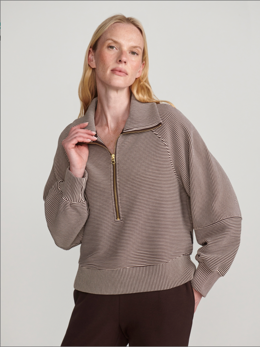 Milano 2.0 Half-Zip Sweat- Coffee Bean/Birch