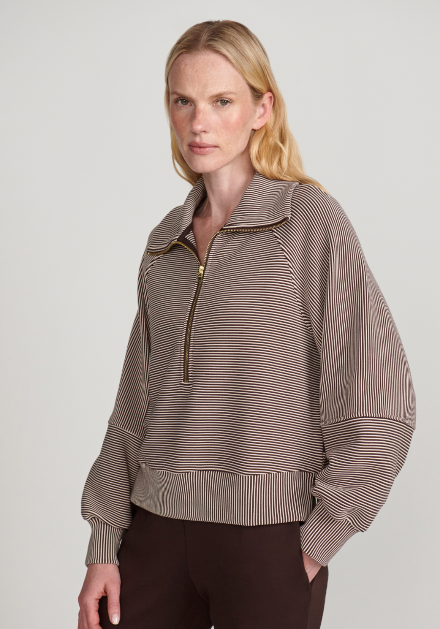 Milano 2.0 Half-Zip Sweat- Coffee Bean/Birch