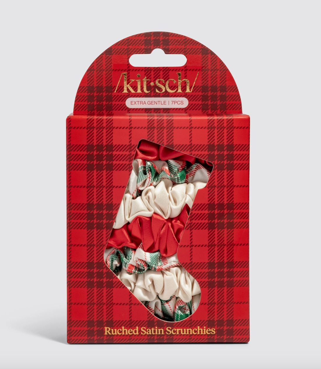 Holiday Ruched Satin Scrunchies 7pc Set