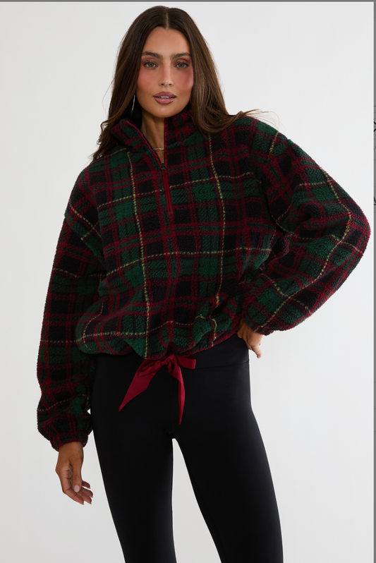 Leona Sherpa-Top Pine Hollow Plaid