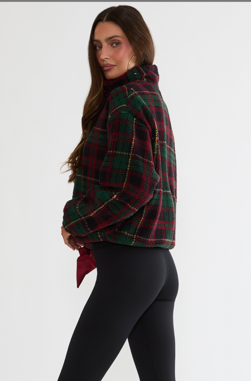 Leona Sherpa-Top Pine Hollow Plaid
