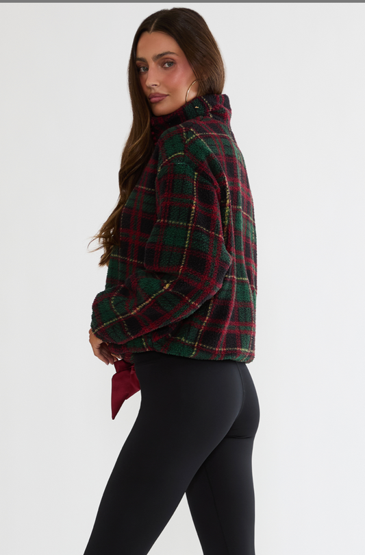 Leona Sherpa-Top Pine Hollow Plaid
