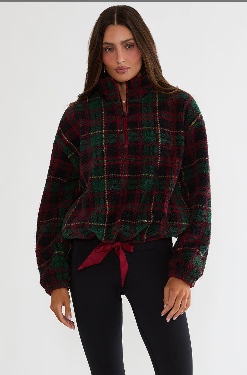 Leona Sherpa-Top Pine Hollow Plaid