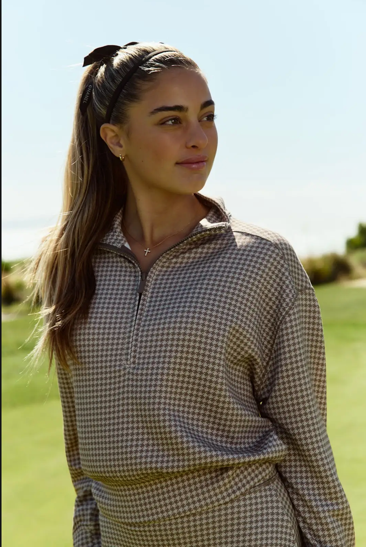 Printed Skyloft Soft Echo Half Zip- Walnut Multi